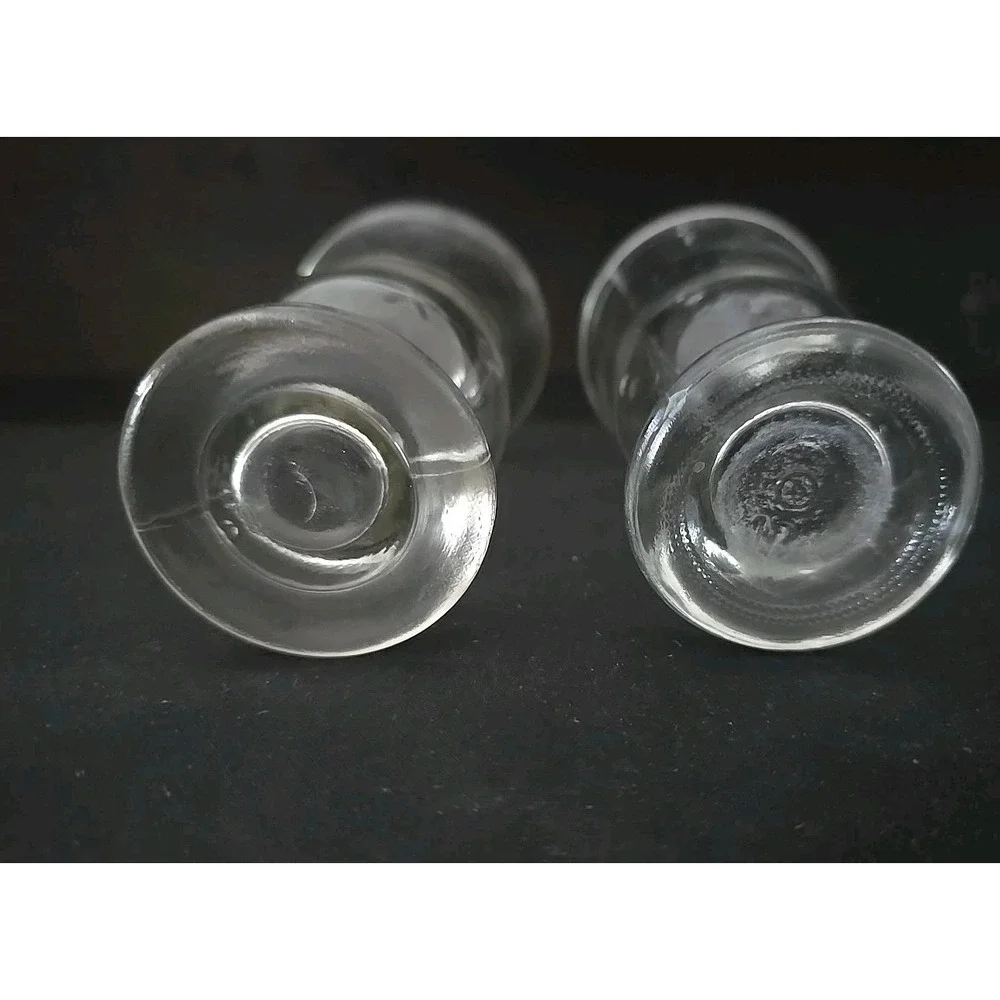 Set of 2 Small Clear Glass Vases, Bud Vase, Juice Glass,Table Decor, Home Accent